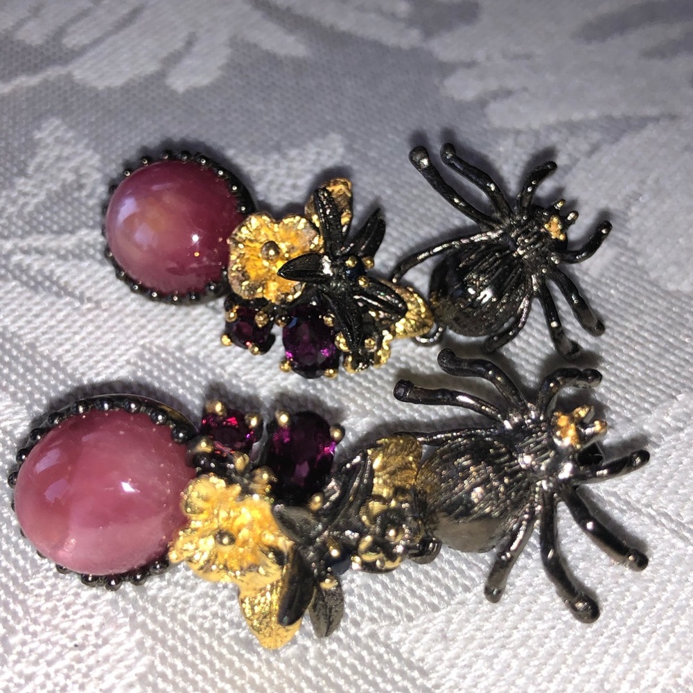 Unique Genuine Star Ruby Earrings - image 6